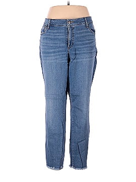 Ann Taylor LOFT LOFT Plus Modern Soft Skinny Jeans in Pure Mid Indigo Wash (view 1)