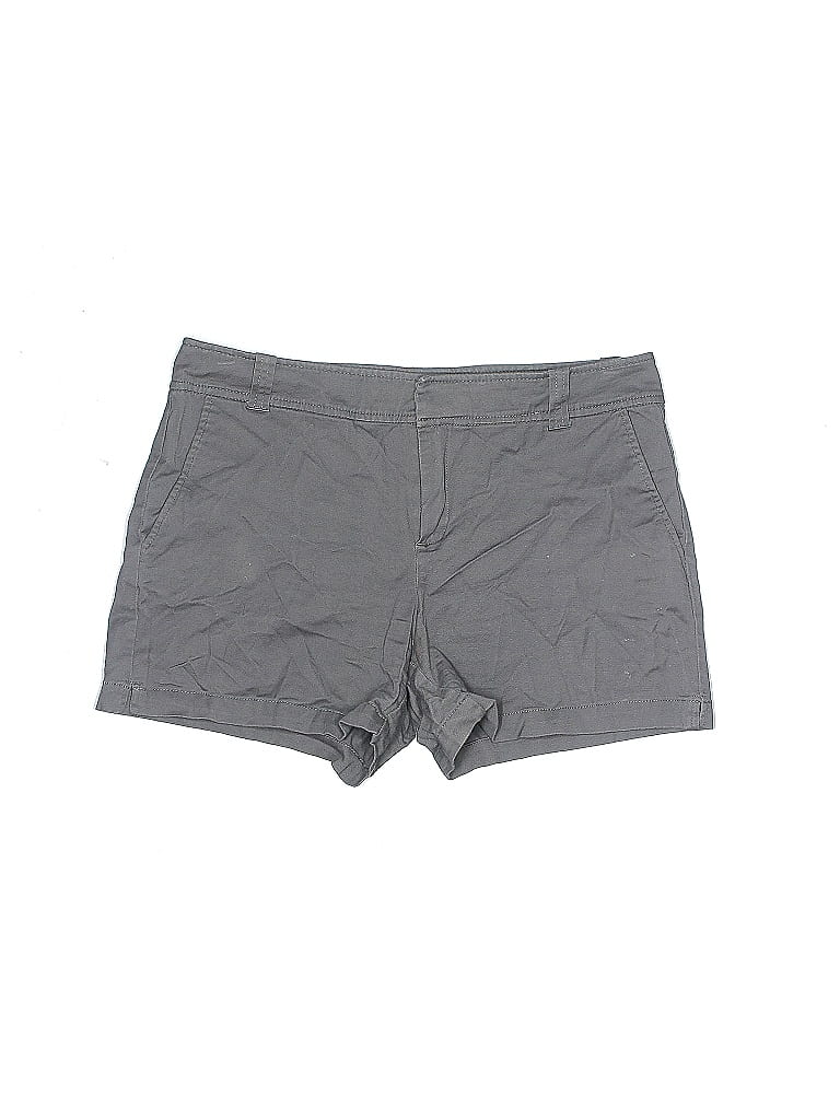 Soho JEANS NEW YORK & COMPANY Solid Gray Khaki Shorts Size 8 - photo 1