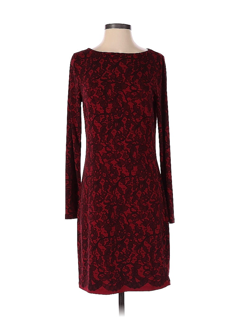 MICHAEL Michael Kors Jacquard Marled Damask Brocade Burgundy Red Casual Dress Size XS - photo 1