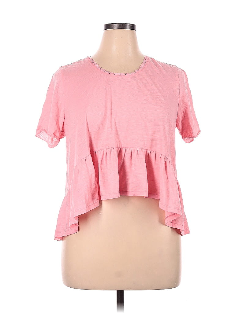 Vanilla Star Pink Short Sleeve Blouse Size XL - photo 1