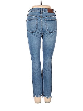 Madewell Petite 9" Mid-Rise Skinny Jeans in Frankie Wash: Torn-Knee Edition (view 2)