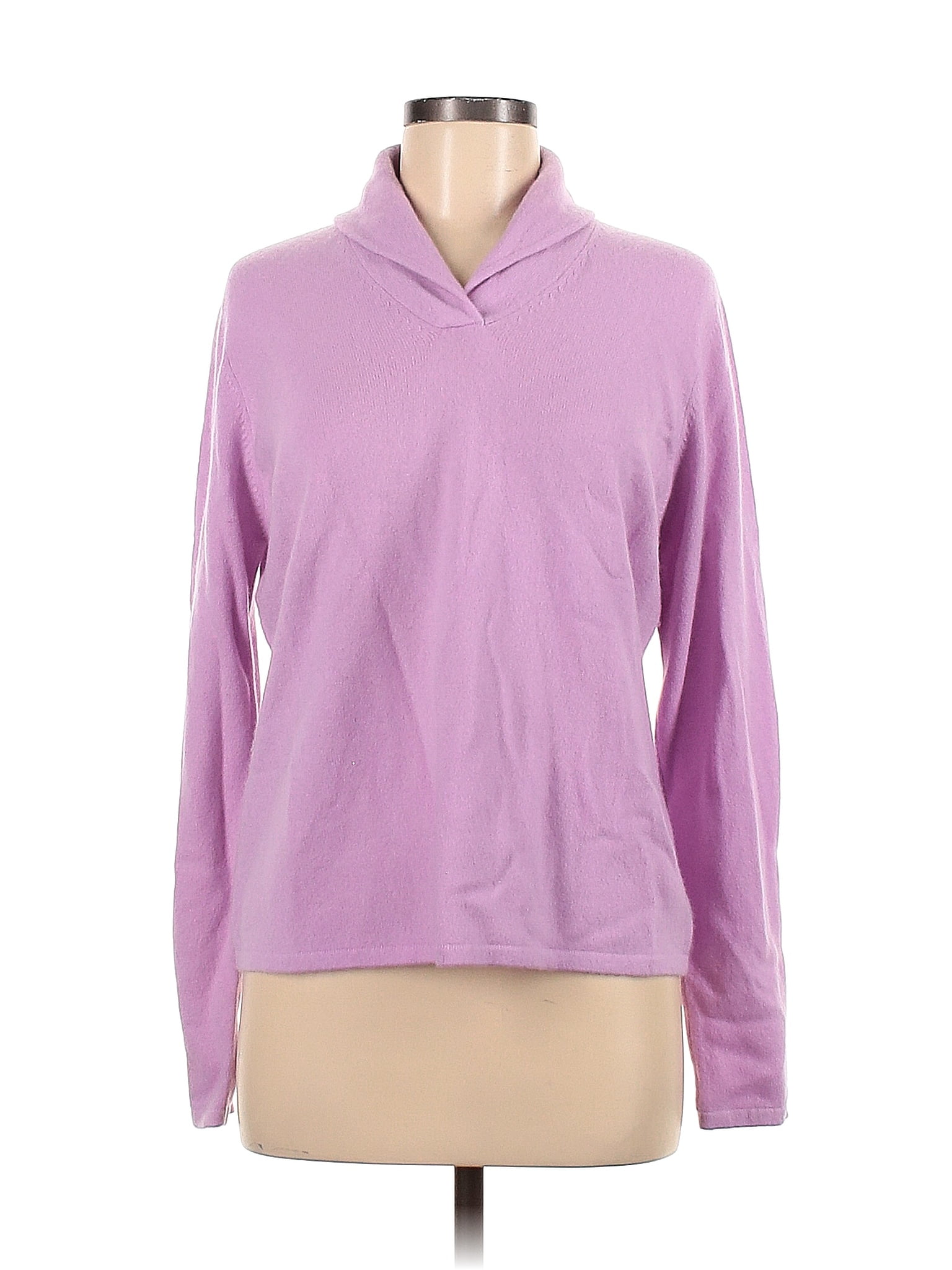 Valerie Stevens 100% Cashmere Color Block Solid Purple Cashmere Pullover  Sweater Size L - 57% off | thredUP