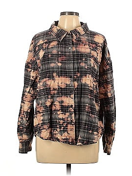 Gilded Intent Oversized Flannel Shirt - Women's Shirts/Blouses in Brown  Black