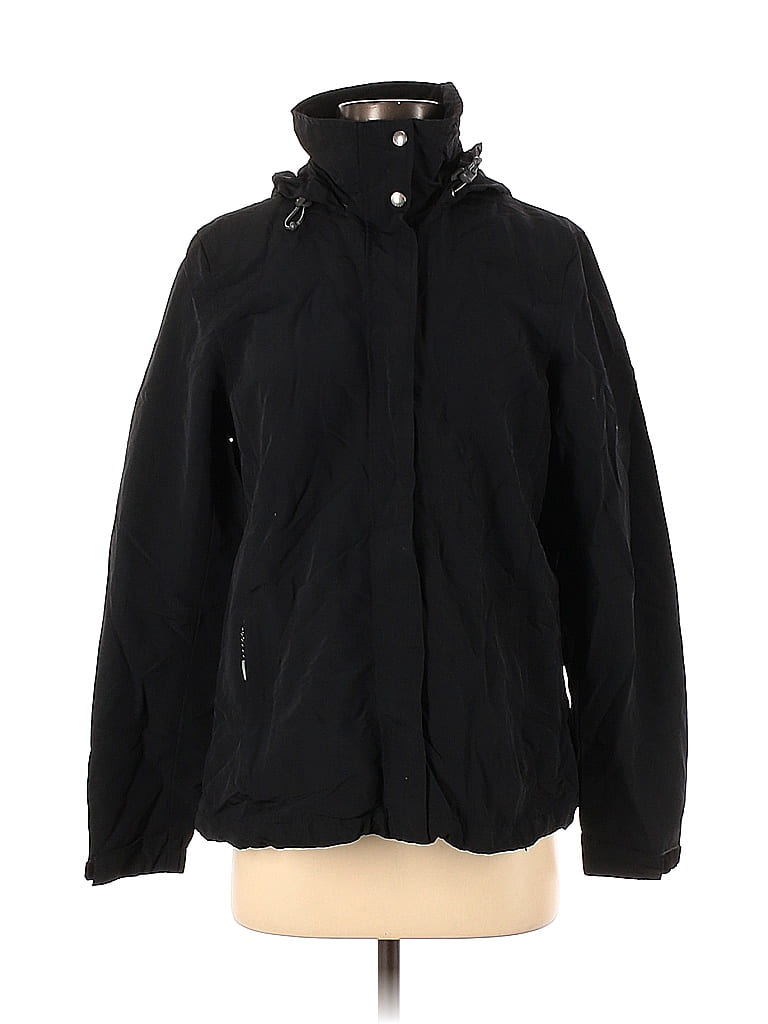 Lands' End 100% Nylon Solid Black Jacket Size S - 74% off | thredUP