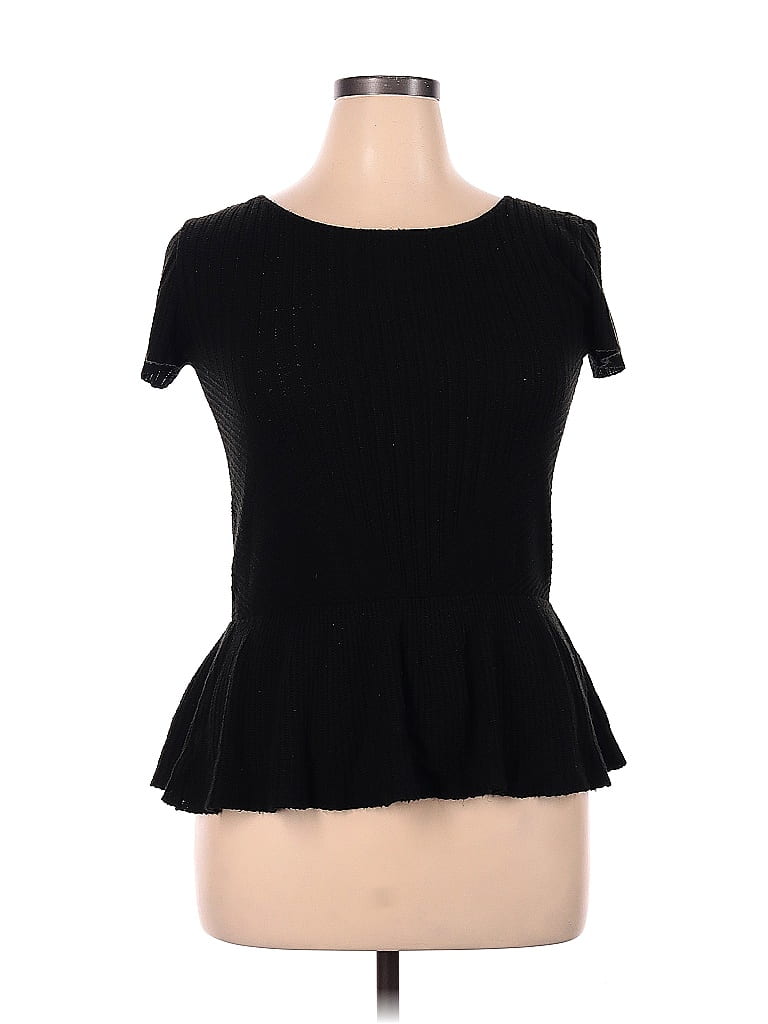 Nicole by Nicole Miller 100% Acrylic Polka Dots Black Long Sleeve Top Size XL - photo 1