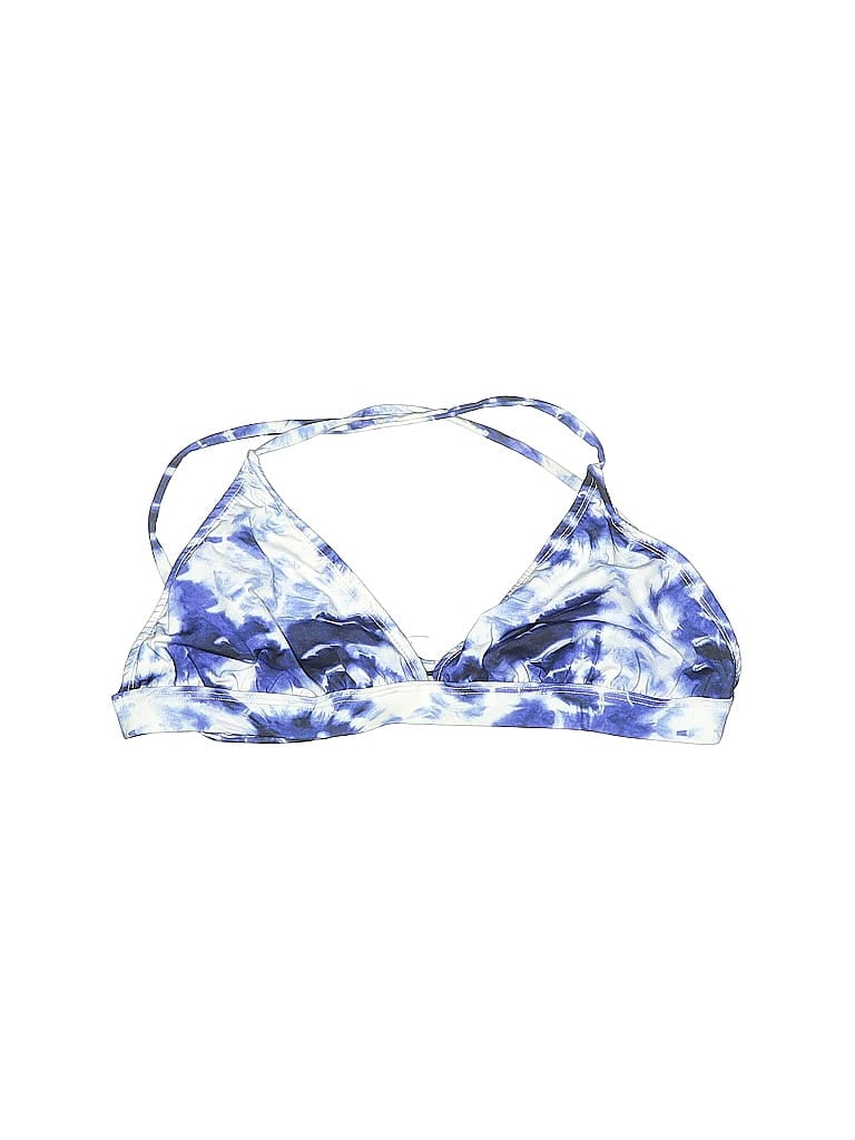 Pre-owned Assorted Brands Swimsuit Top Blue Print Pattern Swimwear