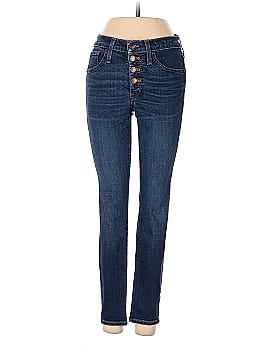 Madewell Petite 9" Mid-Rise Skinny Jeans in Hayes Wash: Button-Front Edition (view 1)