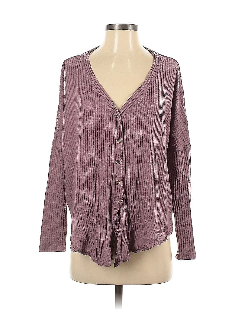 Pre-owned Out From Under Cardigan Sweater In Purple