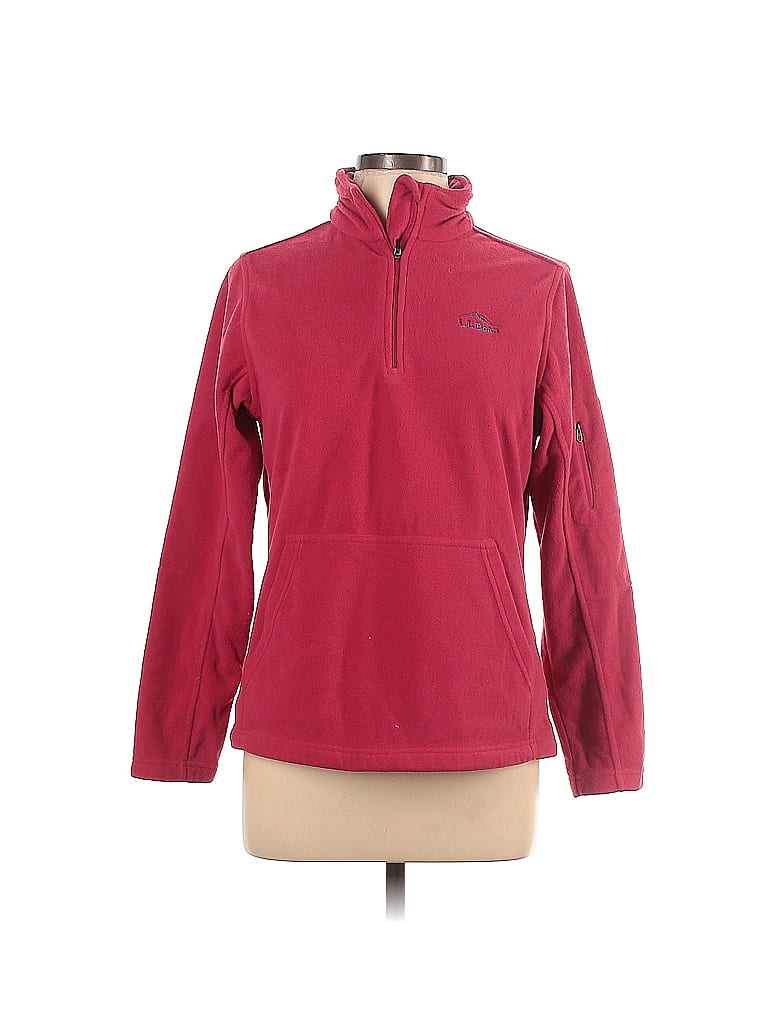 L.L.Bean 100% Polyester Solid Red Fleece Size L - 53% off