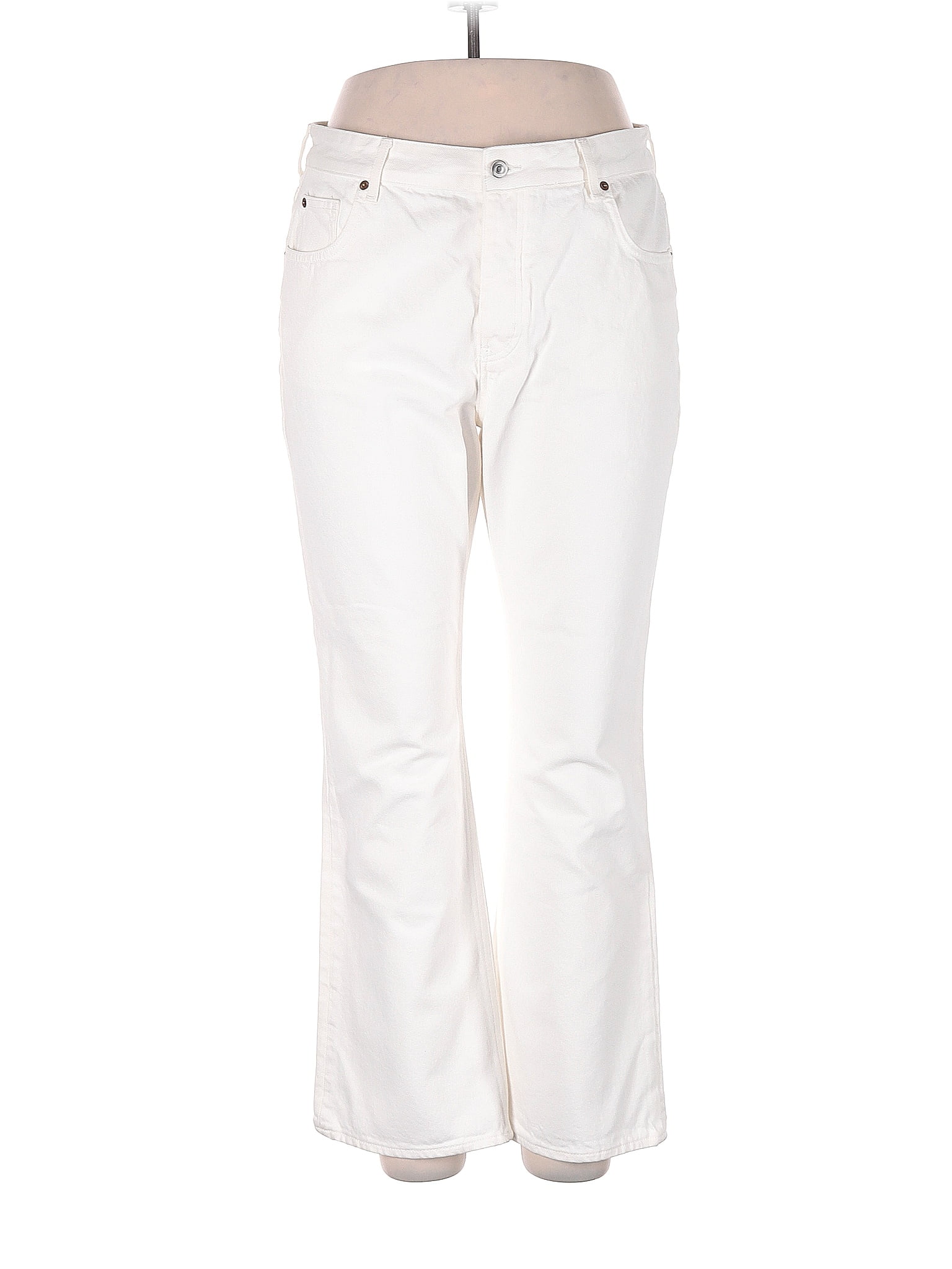 H&M 100% Cotton Solid White Ivory Jeans Size 14 - 46% off | thredUP
