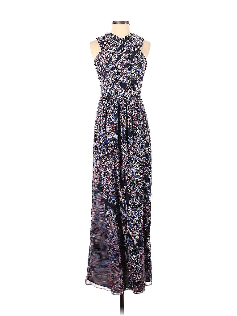 Shoshanna 100% Silk Multi Color Blue Casual Dress Size 2 - photo 1