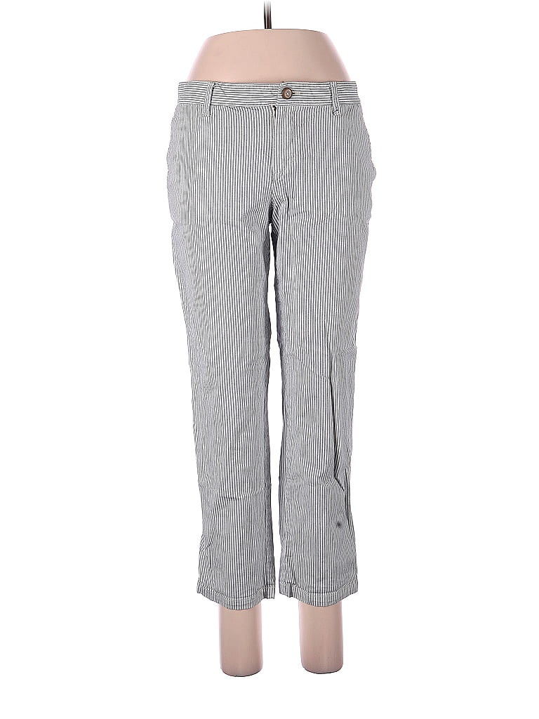 Assorted Brands Houndstooth Checkered-gingham Chevron-herringbone Gray White Casual Pants Size 6 - photo 1
