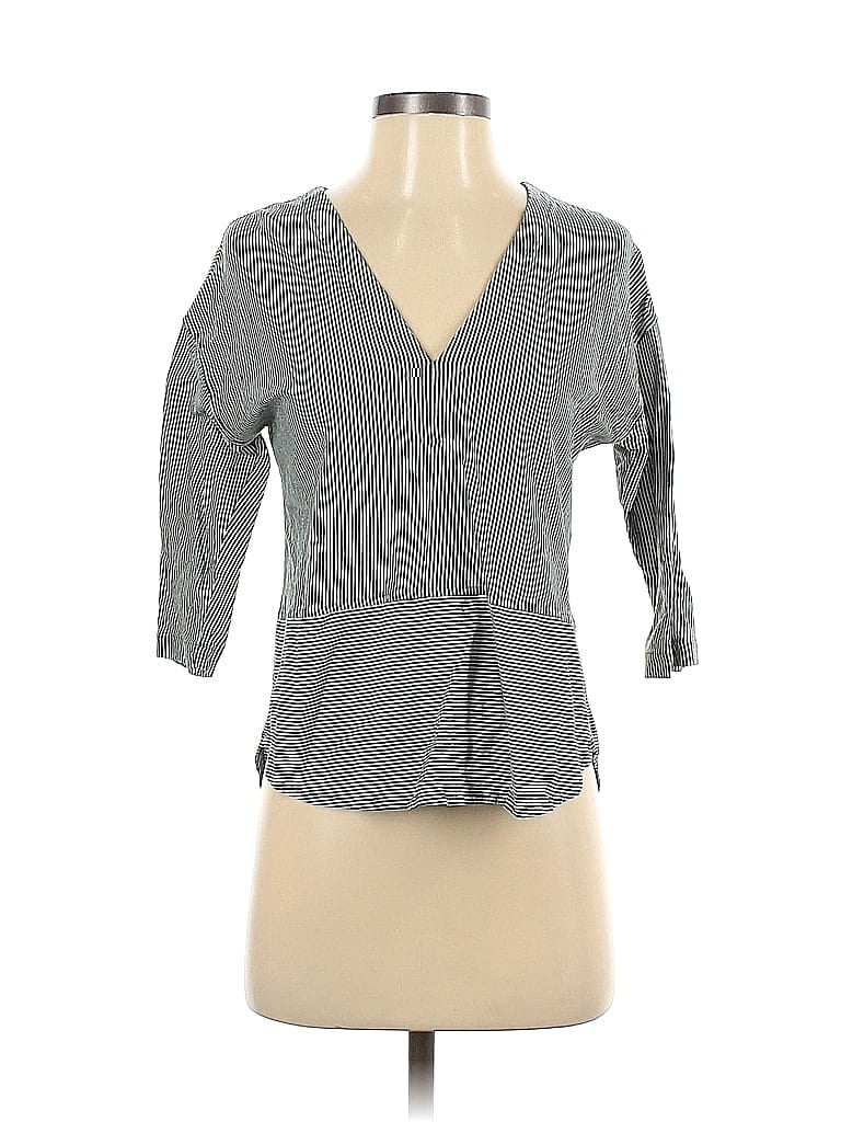 Pre-owned Madewell 3/4 Sleeve Blouse In Gray