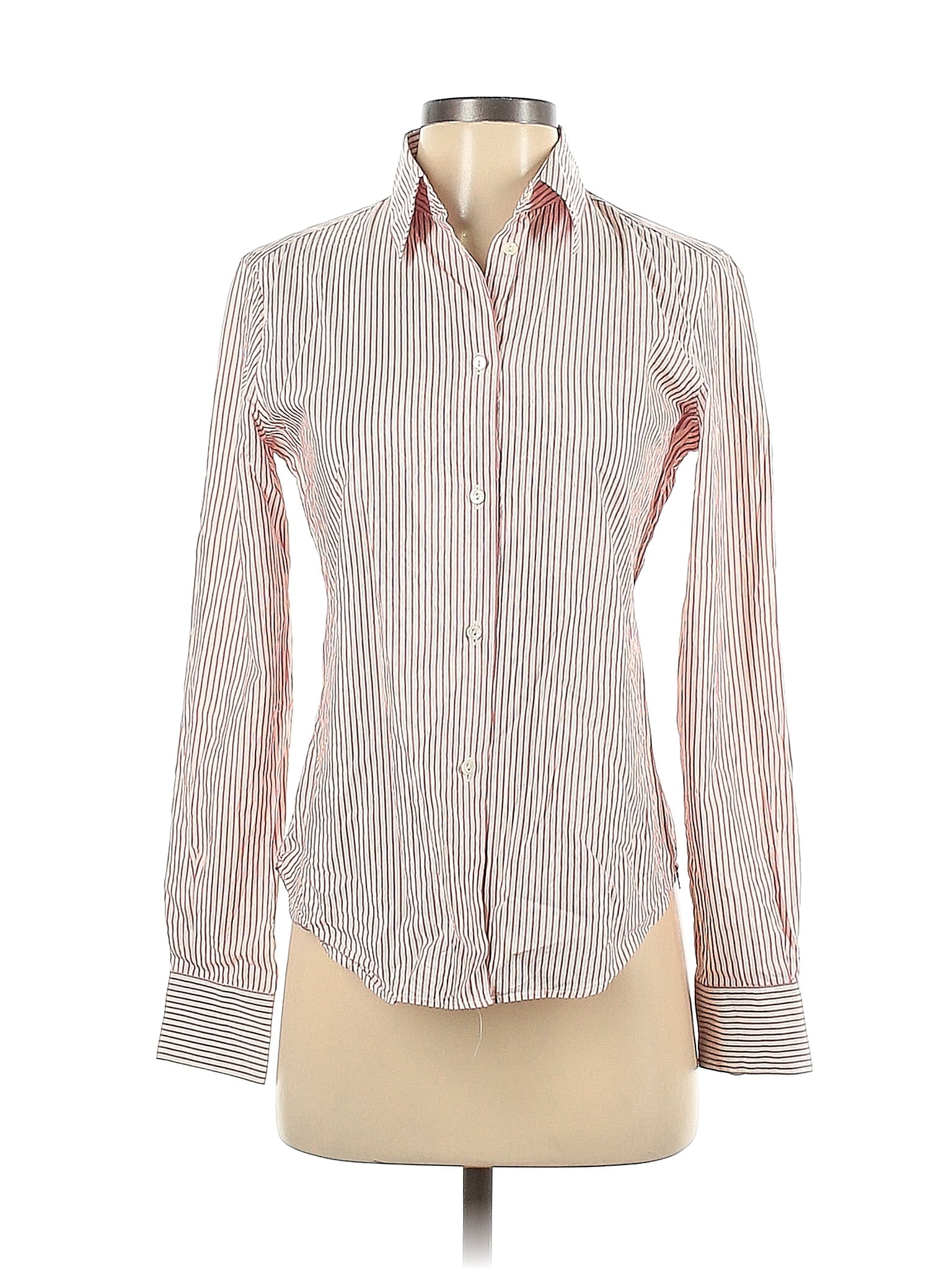 Loro Piana Stripes White Long Sleeve Button-Down Shirt Size 40 (IT ...