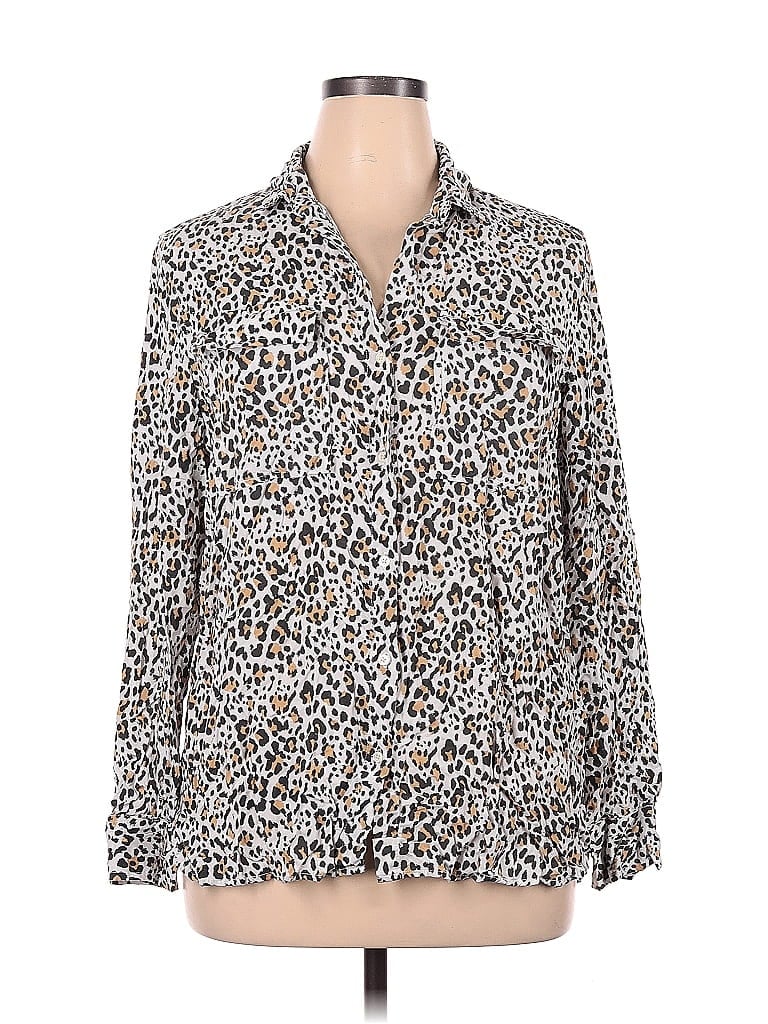 Pre-owned Gap 3/4 Sleeve Blouse In Brown