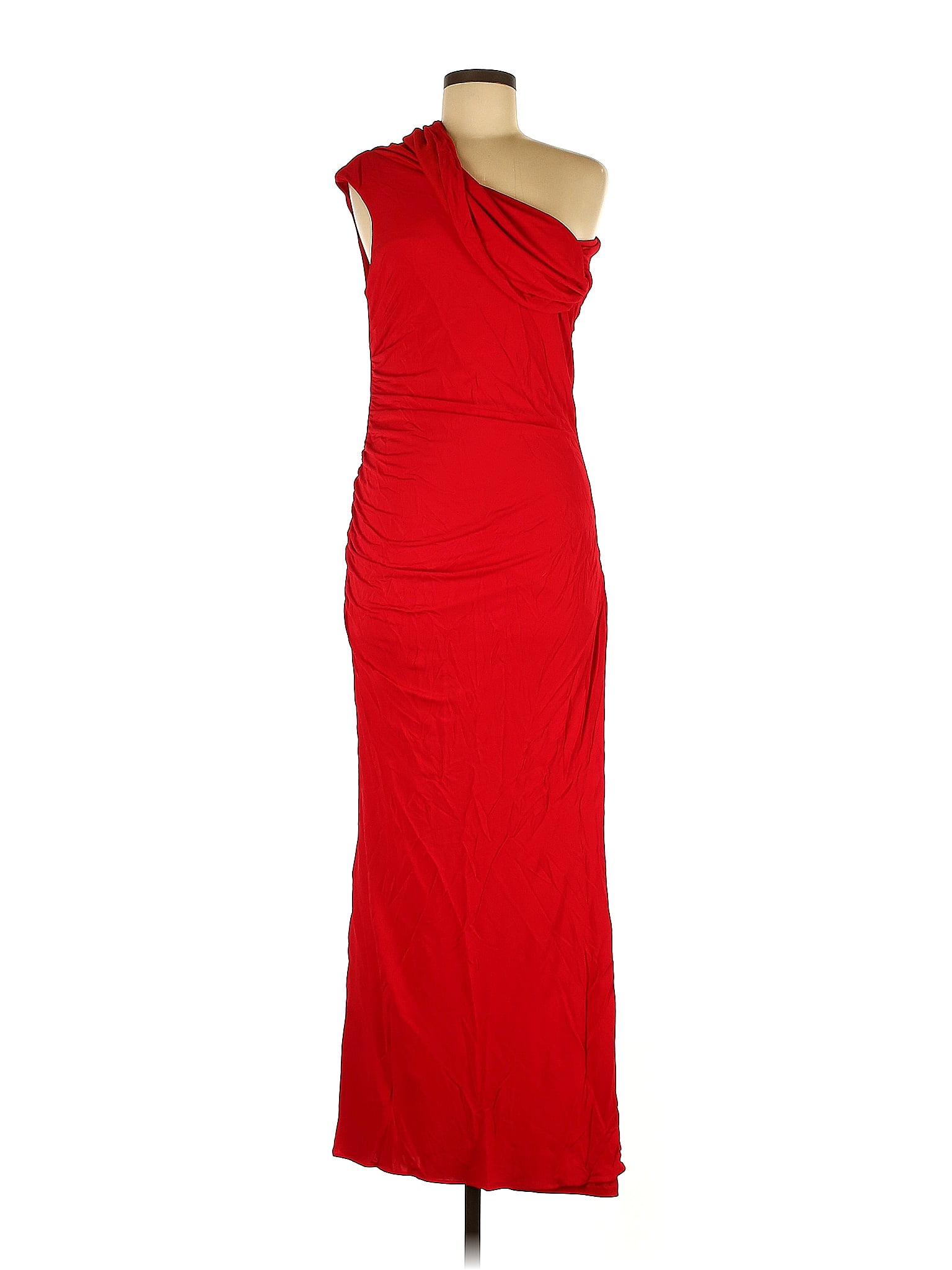 Badgley Mischka 100 Viscose Solid Red Cocktail Dress Size 6 78 Off