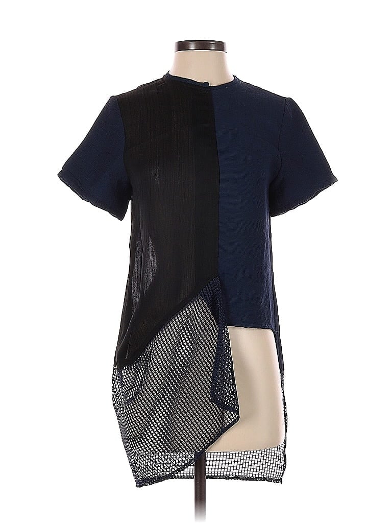 MAAC London 100% Polyester Color Block Black Blue Sleeveless Blouse Size XS - photo 1