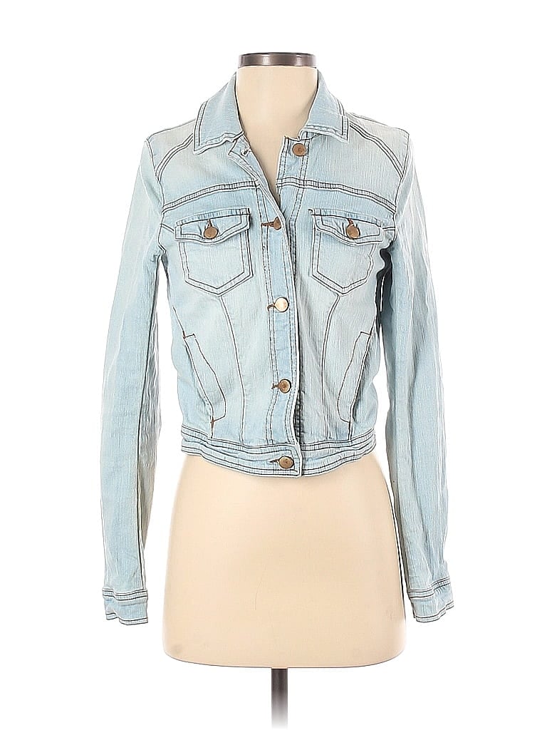 Hinge Solid Blue Denim Jacket Size Xs 64 Off Thredup