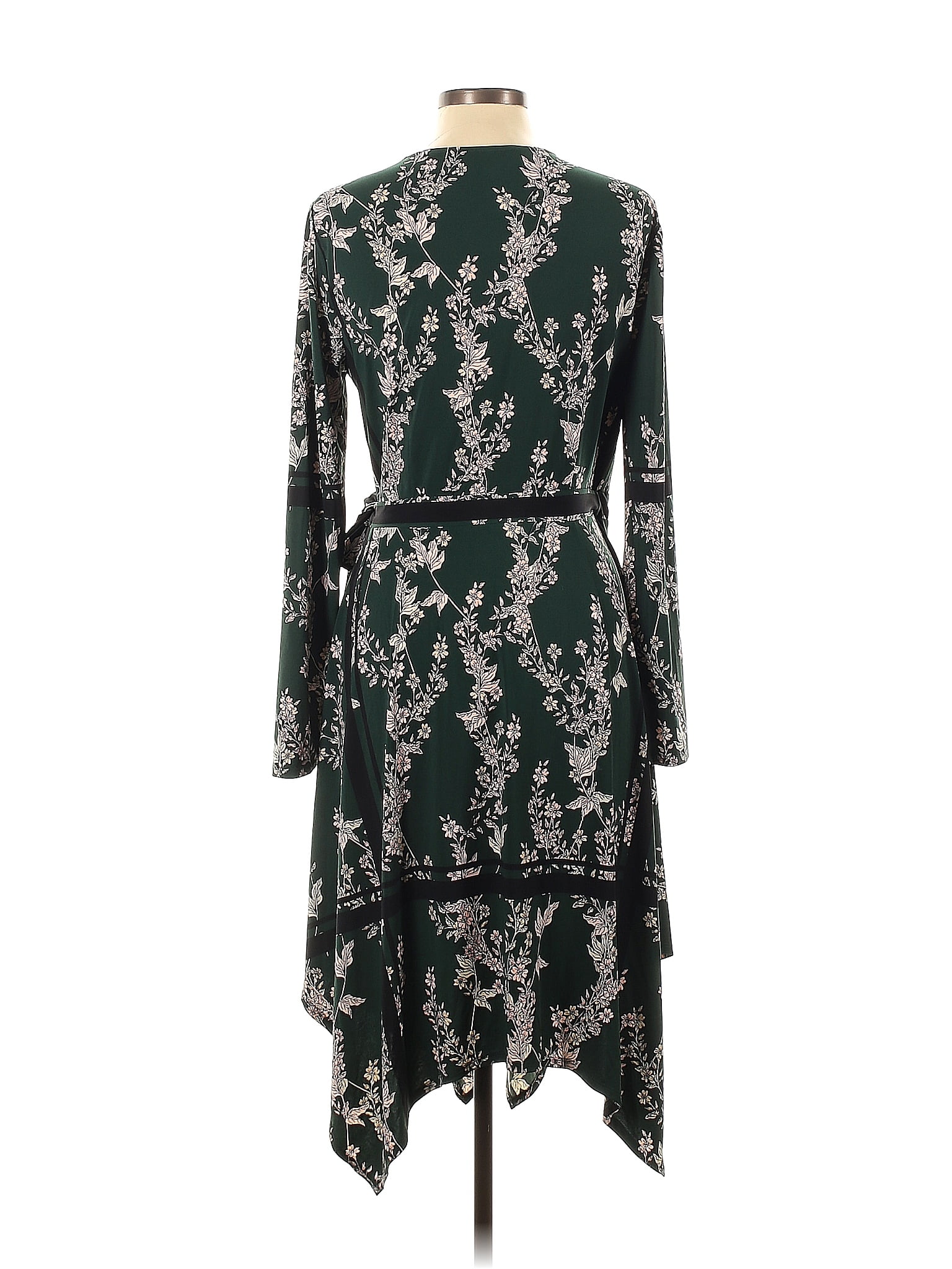 BCBGMAXAZRIA Floral Green Casual Dress Size L 79 off