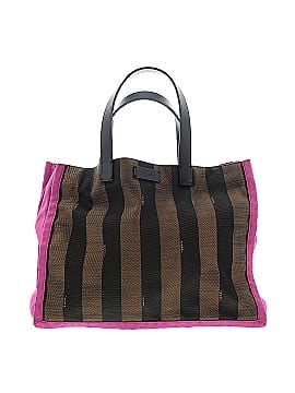 FENDI Medium Canvas Zucca Spalmati Tobacco Fuschia Shoulder Tote Bag