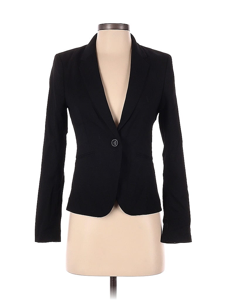 H&M Solid Black Blazer Size 4 48 off thredUP