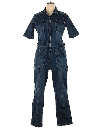 Duluth Trading Co. Solid Blue Jumpsuit Size 14 (Petite) - 31% off