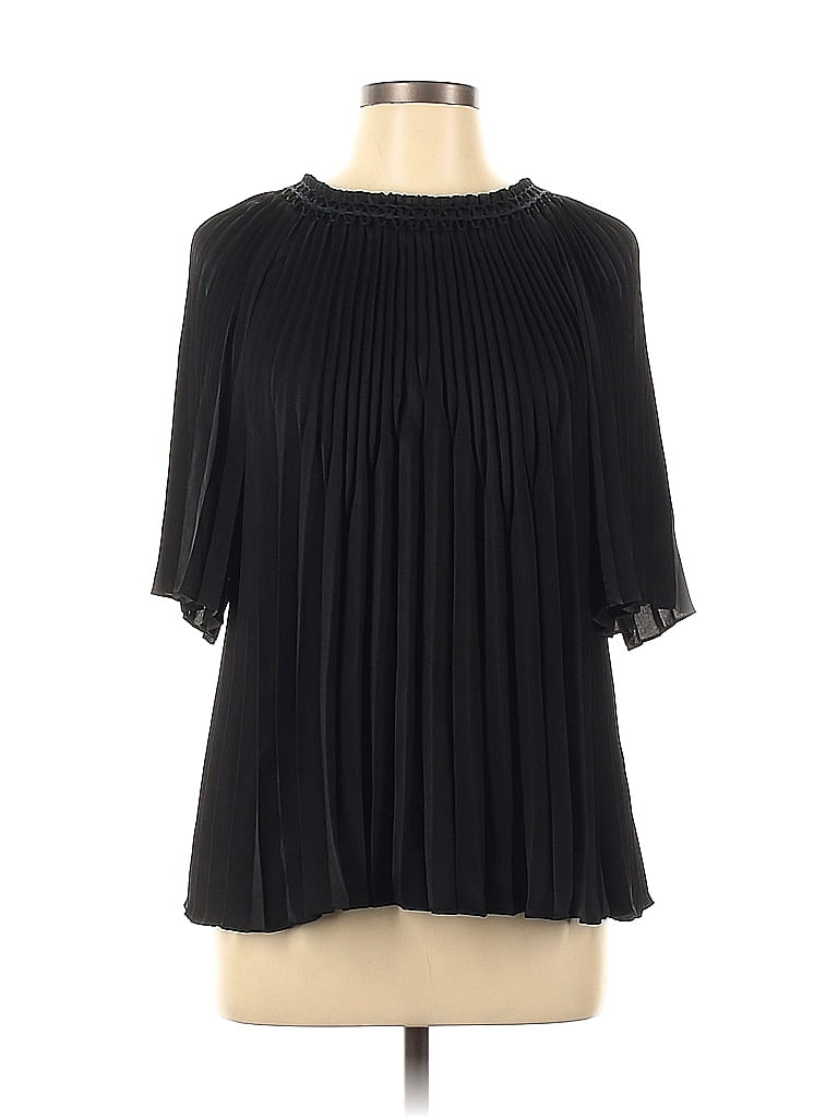 Vince. 100% Polyester Solid Black Short Sleeve Blouse Size L - 74% off ...