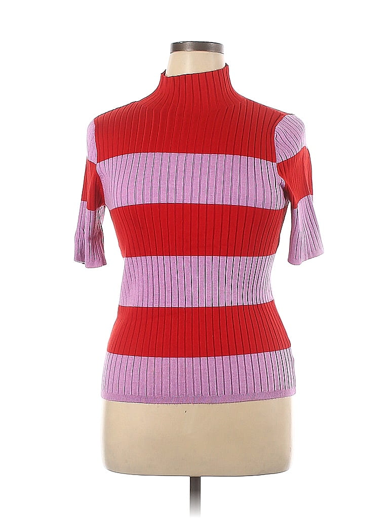 525 America Color Block Stripes Red Turtleneck Sweater Size XL - photo 1