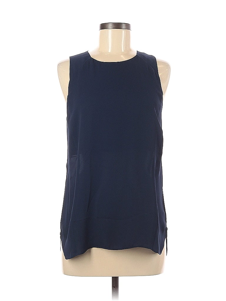 Alice Collection 100 Polyester Polka Dots Navy Blue Sleeveless Blouse