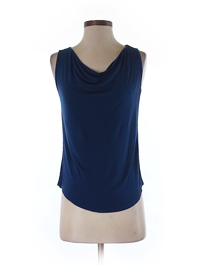 Ann Taylor LOFT 100% Rayon Solid Navy Blue Sleeveless Top Size XXS - 71 ...