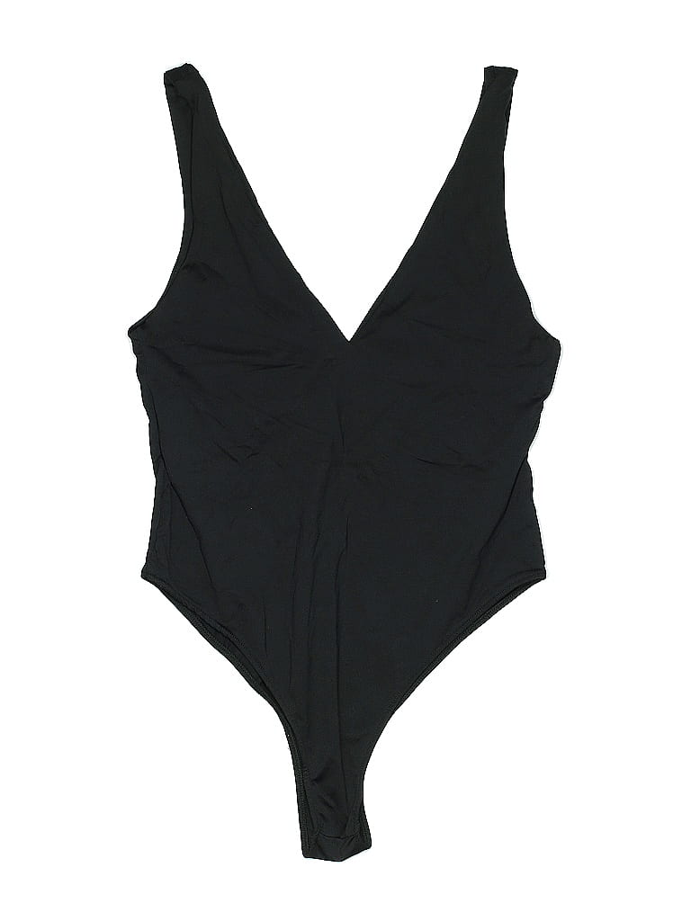 Zara Solid Black One Piece Swimsuit Size L - 62% off | thredUP