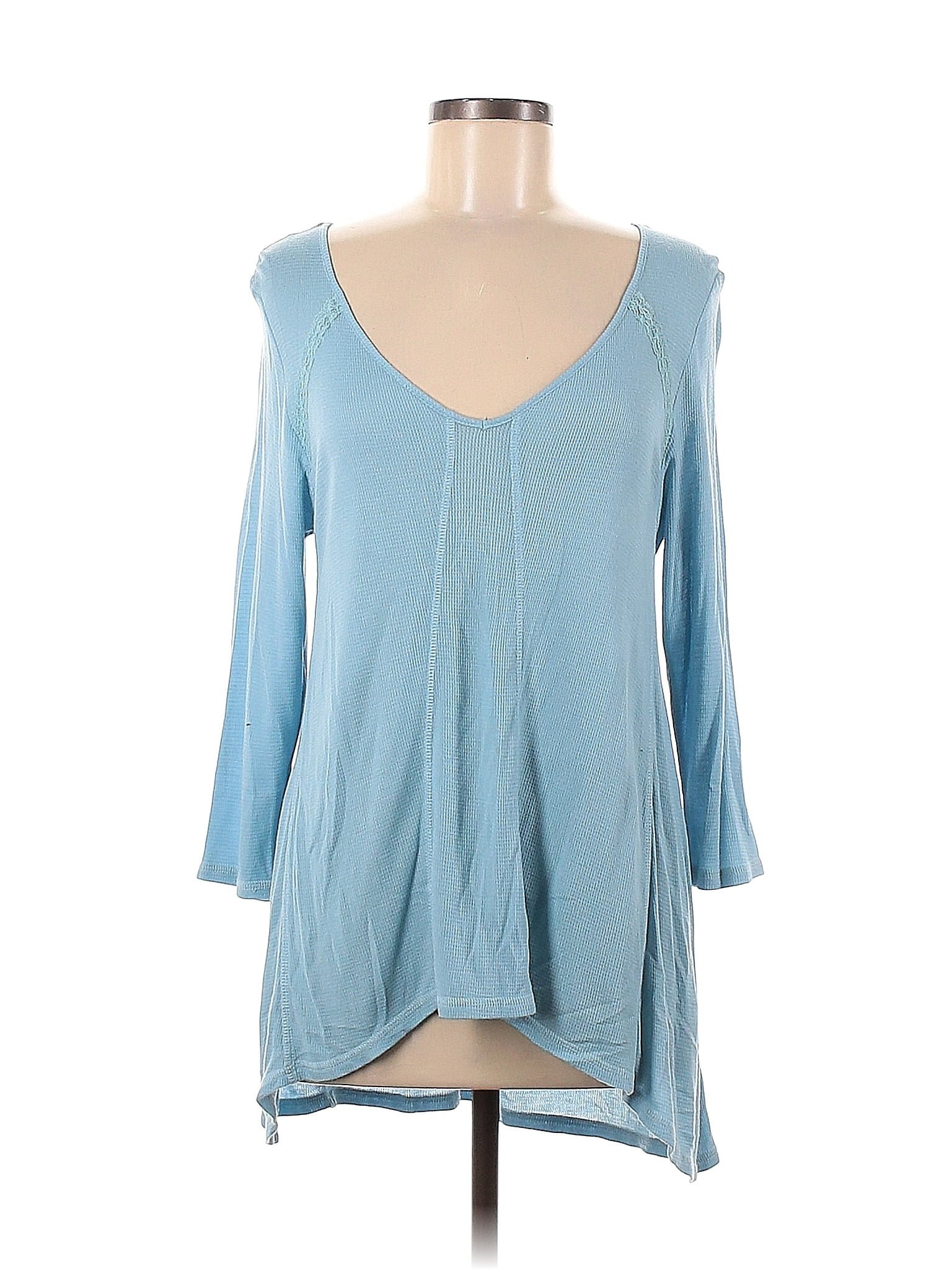 Kensie Solid Blue Long Sleeve Top Size M - 78% off | ThredUp