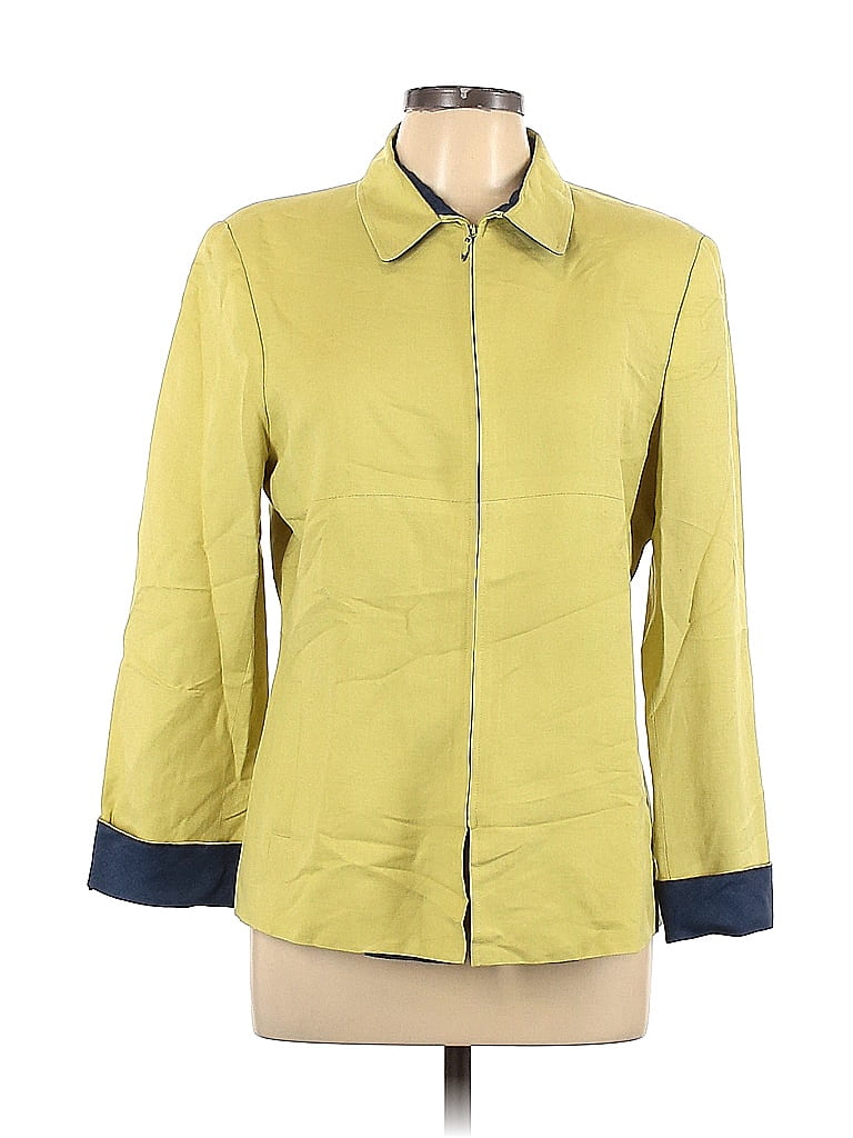 Kasper Solid Yellow Green Jacket Size 12 - photo 1