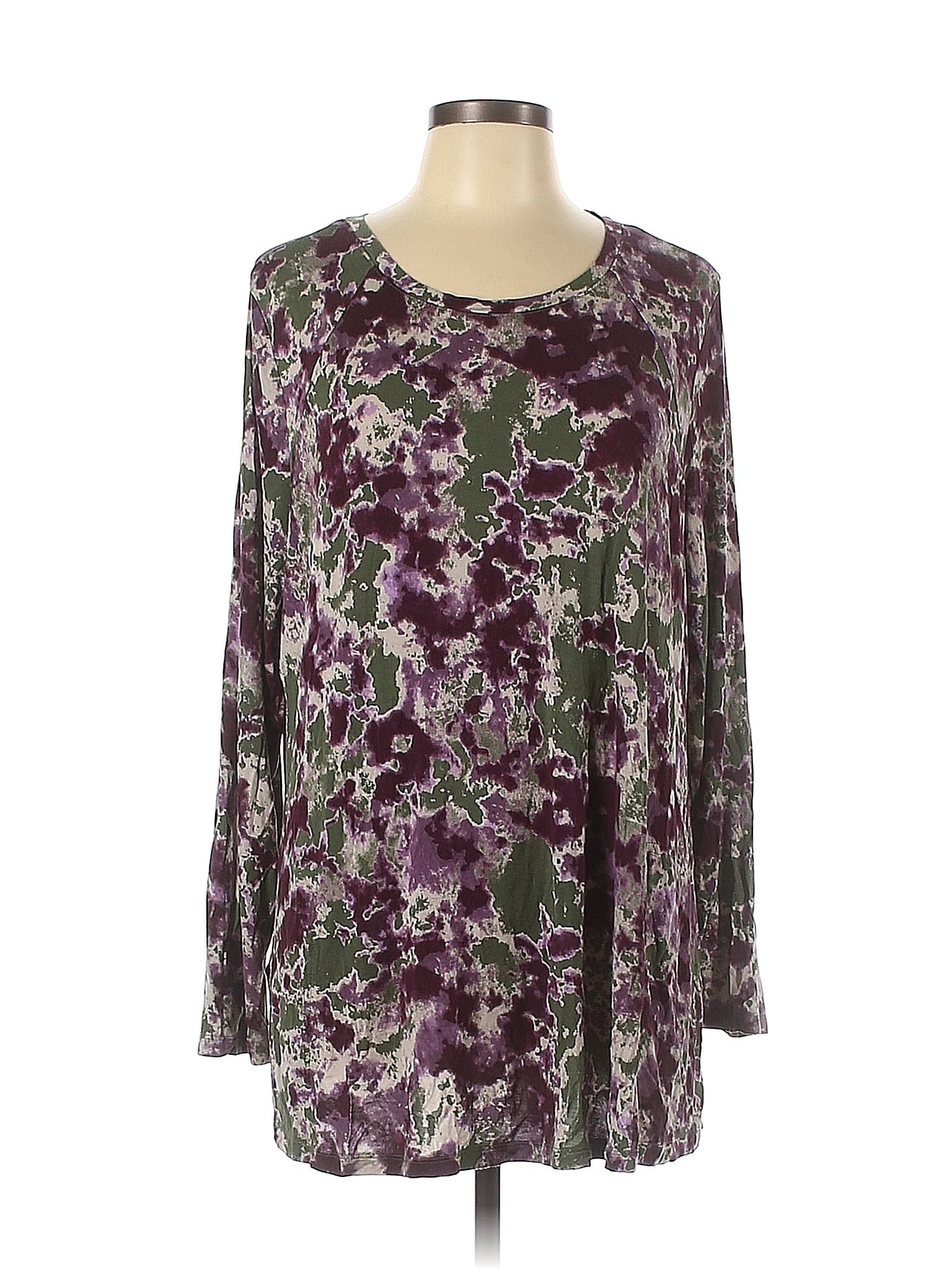 Logo By Lori Goldstein Floral Purple Long Sleeve Top Size Xl 75 Off