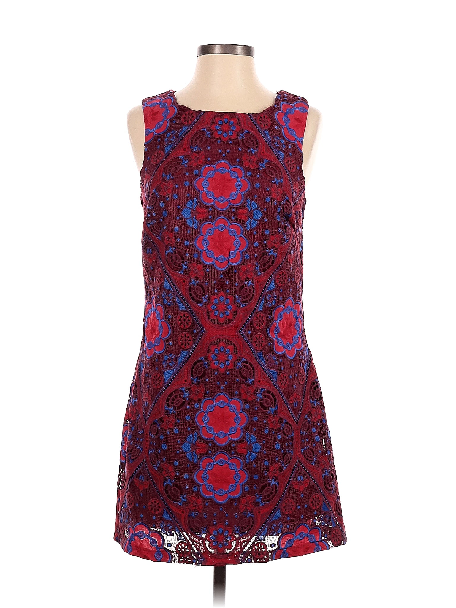 Anthropologie 100 Polyester Burgundy Casual Dress Size 2 65 off