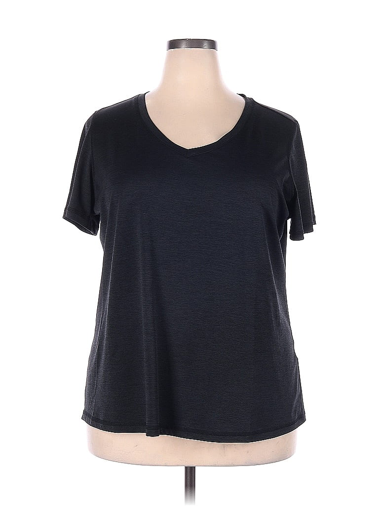 Ideology 100% Polyester Black Active T-Shirt Size 2X (Plus) - photo 1