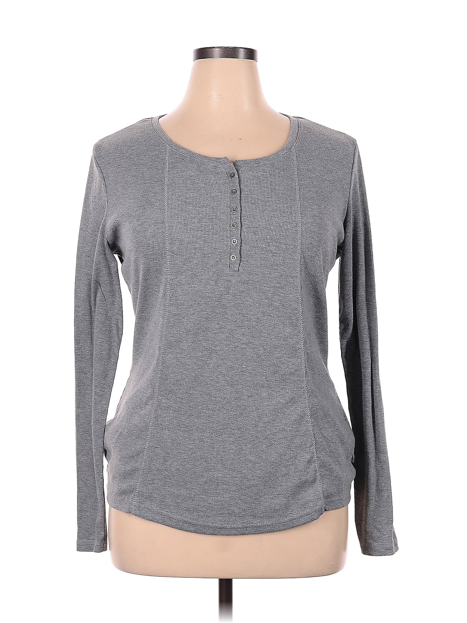 Doublju Gray Long Sleeve Henley Size XL - 72% off | thredUP