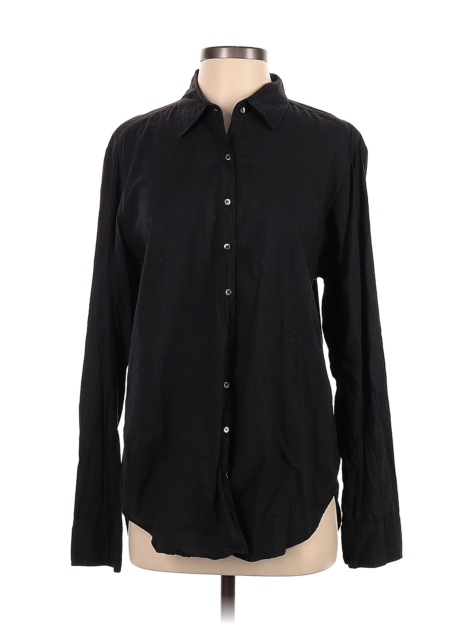 Xirena 100% Cotton Polka Dots Black Long Sleeve Button-Down Shirt Size ...