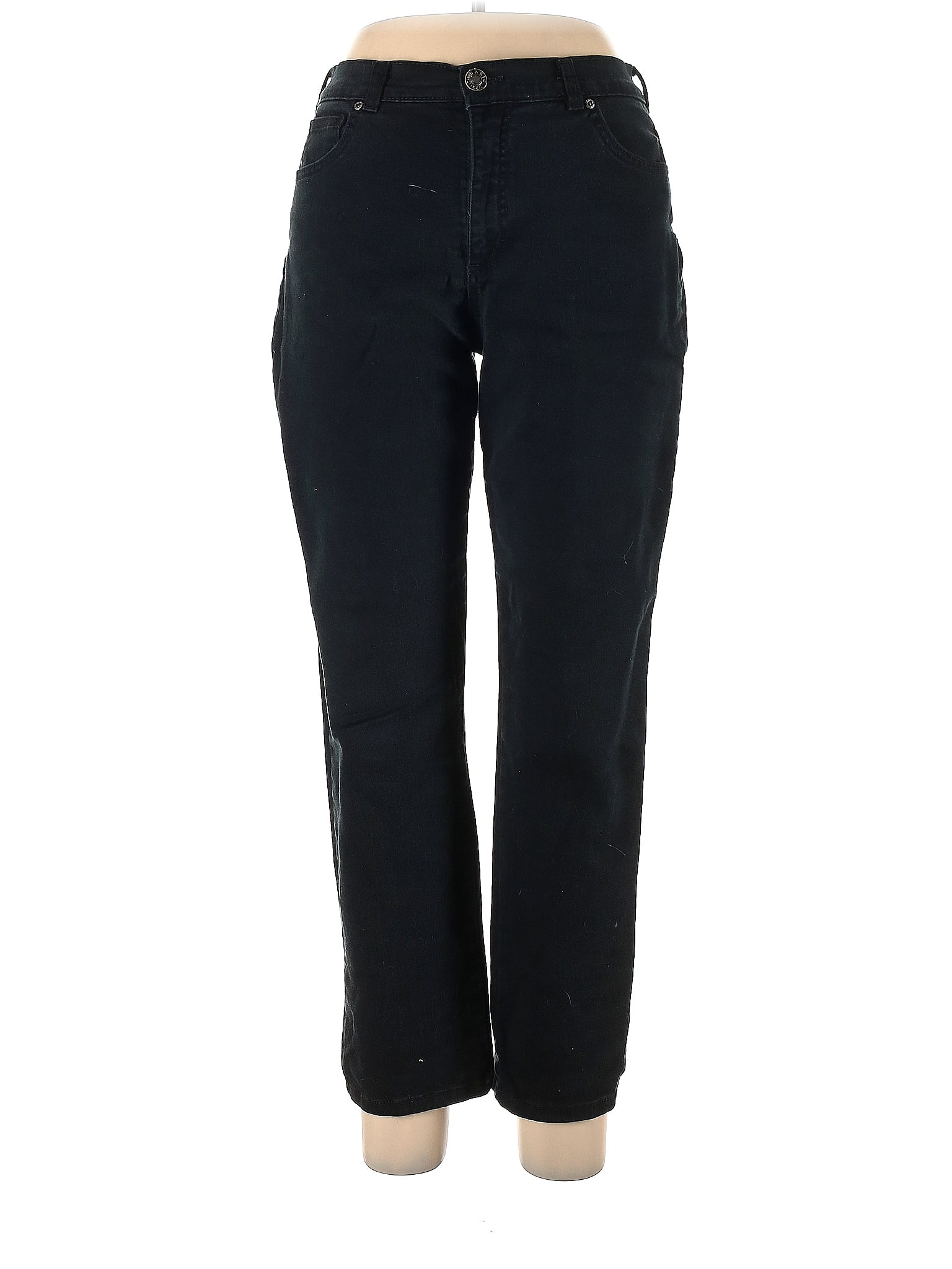 Basic Editions Solid Black Jeans Size 10 - 48% off | thredUP