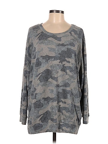 Enti Clothing Camo Color Block Gray Sweatshirt Size M - 78% off
