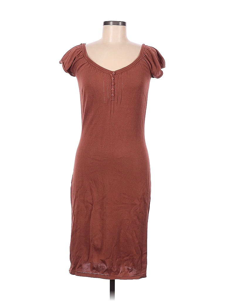 Peruvian Connection 100% Cotton Solid Brown Casual Dress Size S - photo 1
