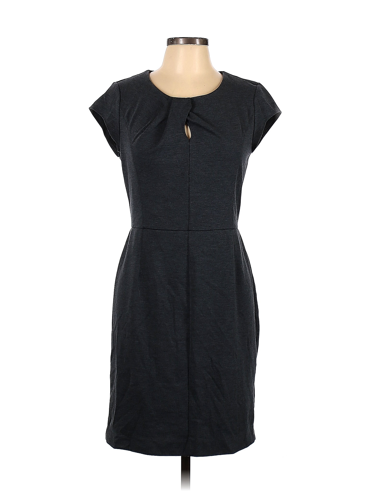 Banana Republic Factory Store Solid Black Blue Casual Dress Size 10