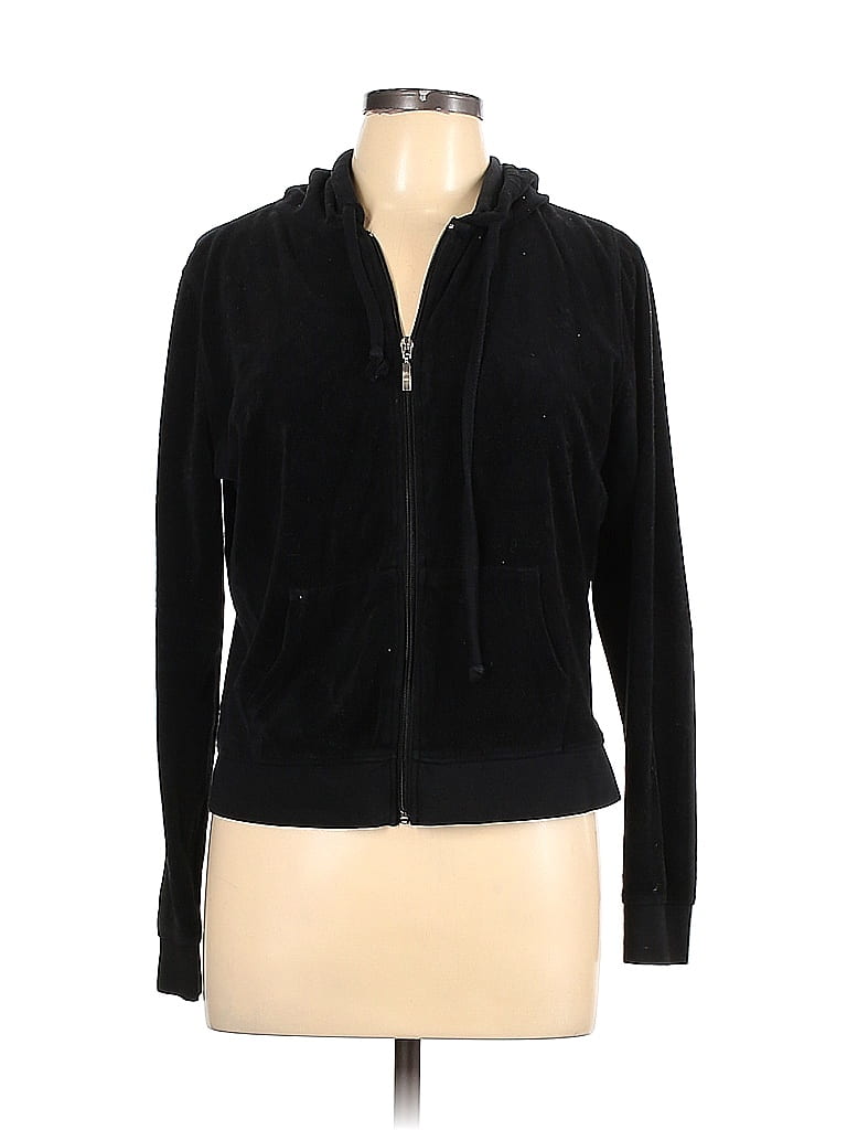 Fashion Nova Solid Black Zip Up Hoodie Size L 56 off thredUP