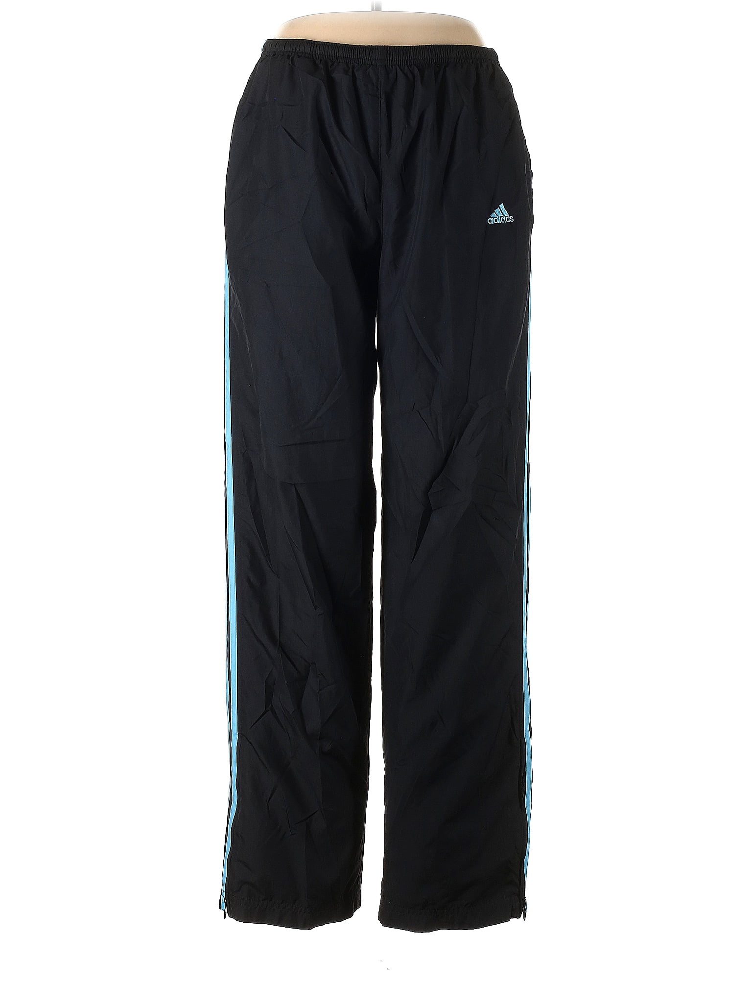 Adidas 100% Polyester Black Track Pants Size L - 63% off