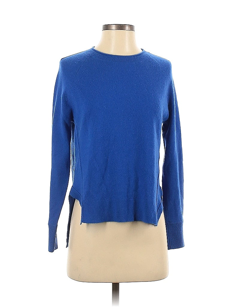 J Brand 100% Cashmere Color Block Blue Cashmere Pullover Sweater Size S - photo 1