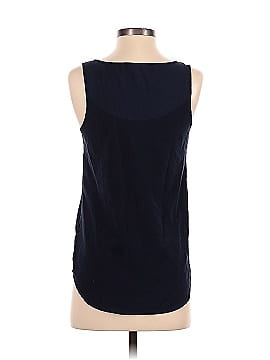Dalia Women's Blouse Sleeveless Solid Navy Blue Rhinestones Size