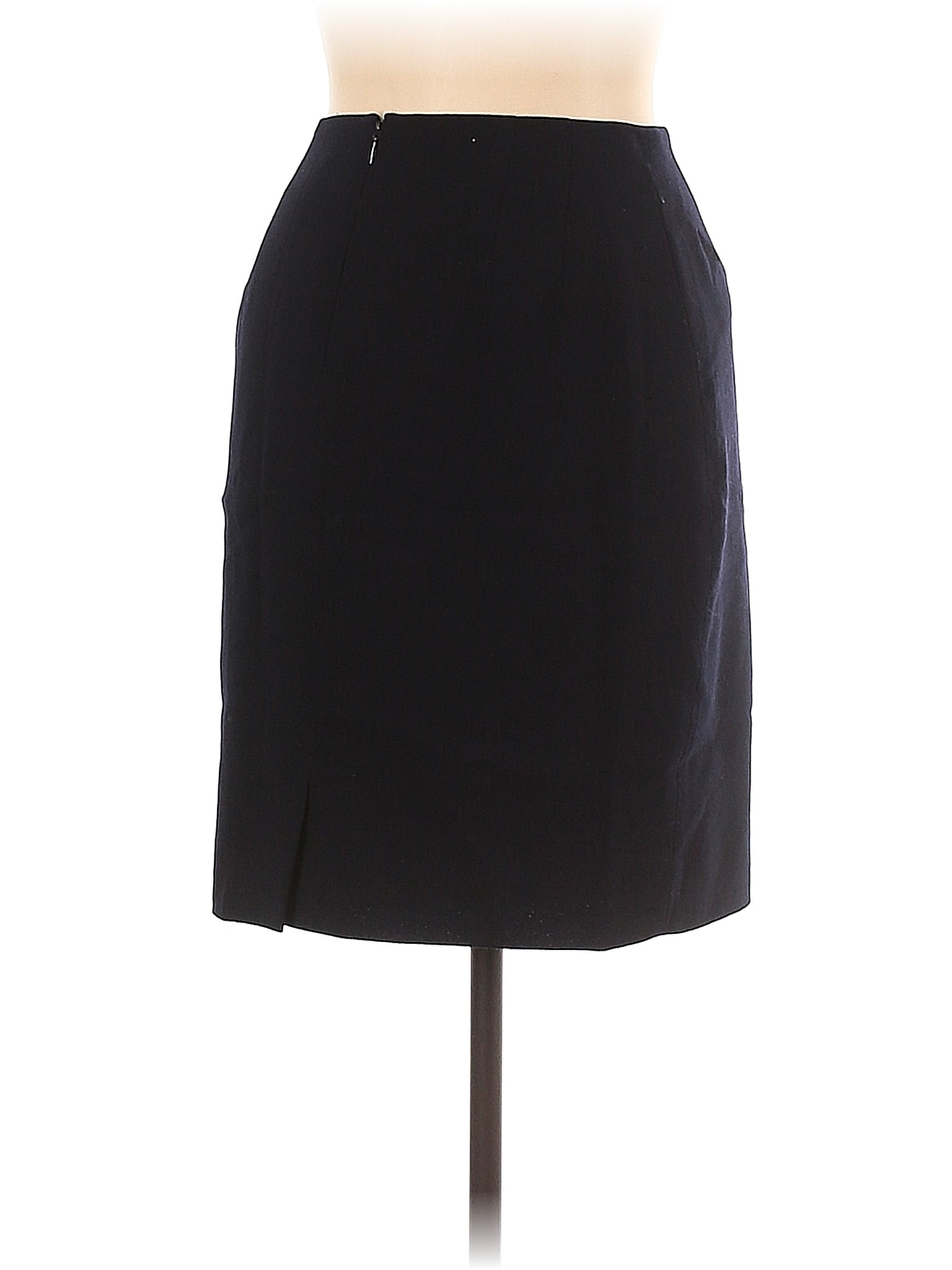 Linda Allard Ellen Tracy 100% Wool Solid Black Blue Wool Skirt Size 10 ...