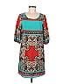 Peach Love Cream California Paisley Teal Casual Dress Size M - photo 1