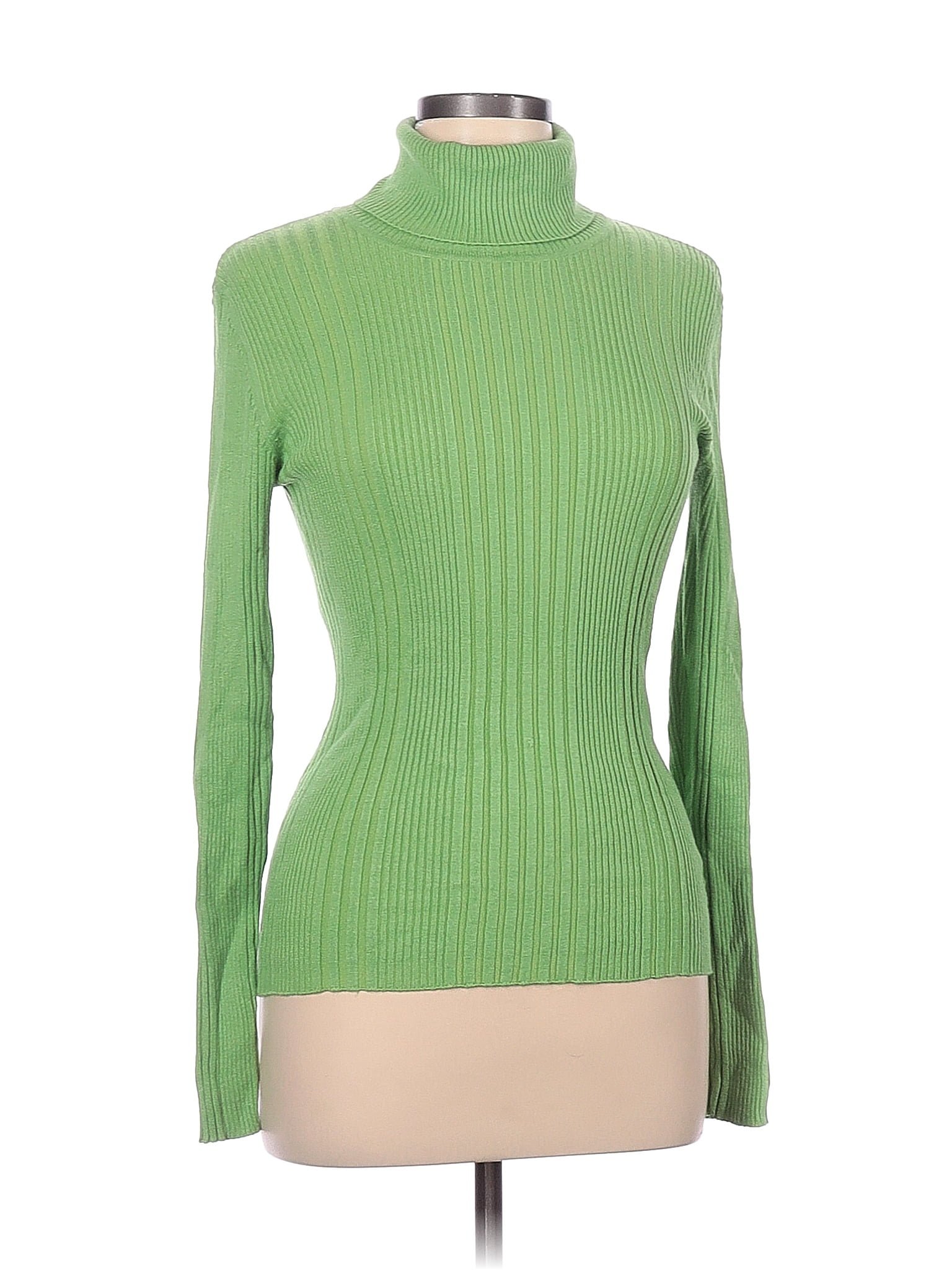 No Boundaries Color Block Solid Green Turtleneck Sweater Size L - 64% ...