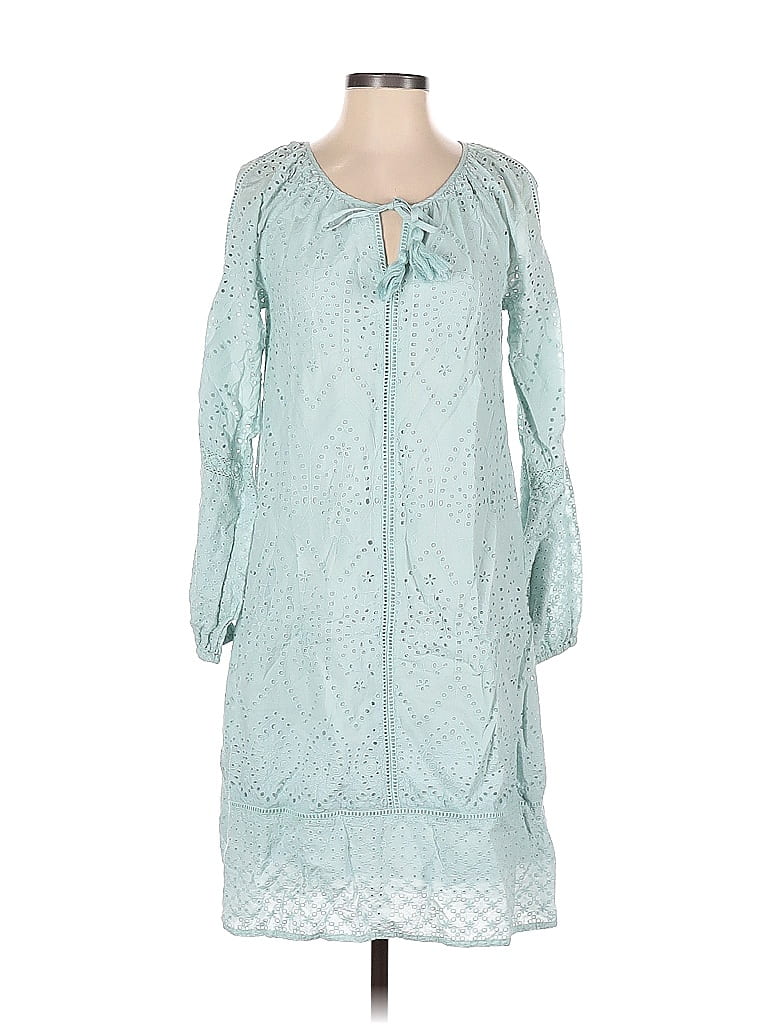 Sundance 100 Cotton Solid Blue Green Casual Dress Size S 77 off